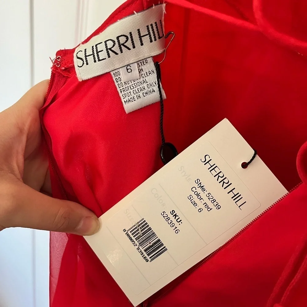 Red Sherri Hill Corset Ballgown Size 6_6